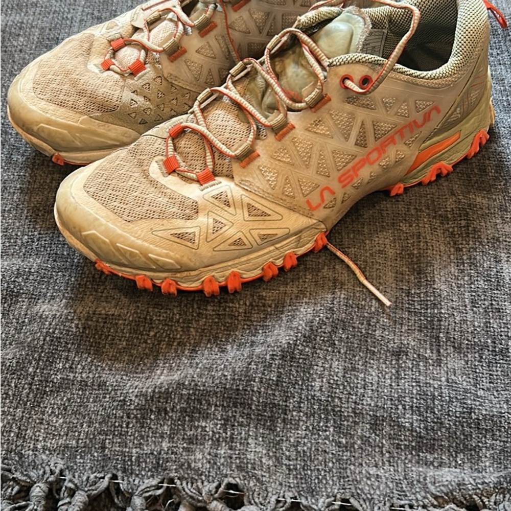 La Sportiva Beige and Orange Trail Shoes W9.5